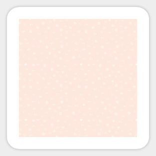 White Doodles on Pink Sticker